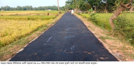 আদমদীঘির একটি সড়কের নির্মাণ কাজ শেষ হওয়ায় দুর্ভোগ কাটলো কয়েকটি গ্রামের মানুষের